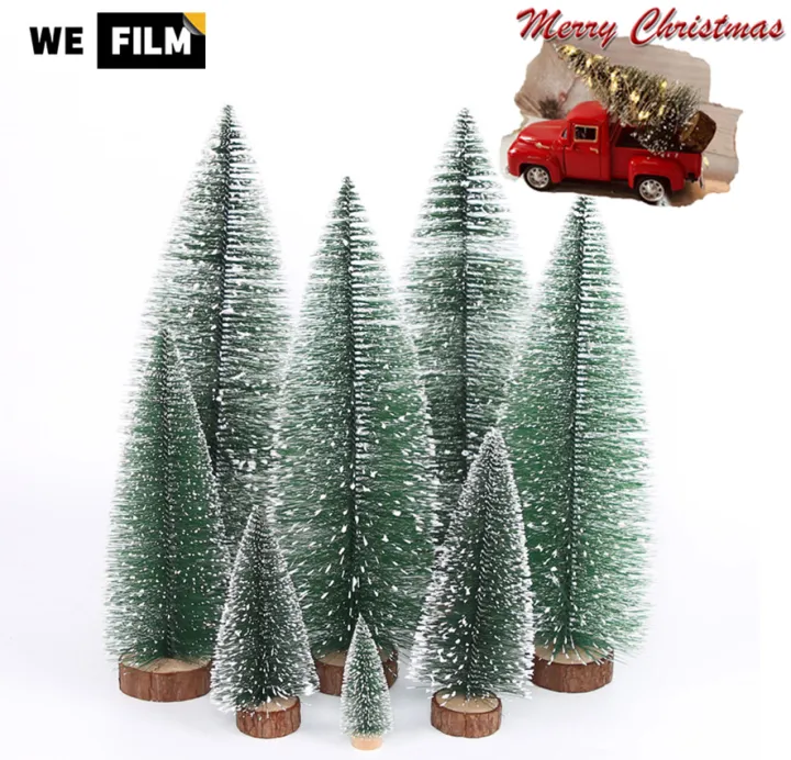 2Pcs Mini Christmas Tree Snow Frost Small Landscape Architecture Trees For Christmas Crafts Tabletop Decor New Year 2022 | Lazada Singapore