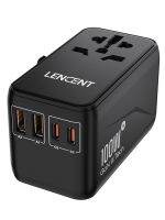 Lencent 100W Pd3.0ปลั๊กอะแดปเตอร์เดินทางสากลเร็ว Qc4.0การชาร์จ Eu/Uk/Usa/Usb Aus-A + 2 Pps 2พร้อมด้วย Type-C