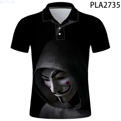 【high quality】  3d Printed Polo Shirt Men Ropa Mask Polo Homme Fashion Camisas Streetwear Casual Hombres Harajuku Cool Short Sleeve Tops
