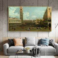 ภาพวาดที่มีชื่อเสียงศิลปะทิวทัศน์ถนนวินเทจโดย Antonio Canaletto ผ้าใบวาดภาพศิลปะบนผนังที่อยู่อาศัยสำหรับ0717