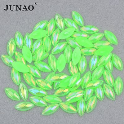 JUNAO 5x10mm 7x15mm Flat Back Half Bead Sticker Stone Glue Strass Decoration