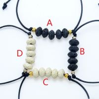 【cw】 MINI chromatic Lava Stone Beads Braided Rope Bracelet  DIY Essential Oil Diffuser Adjustable Wristband  Women Men Jewelry