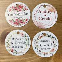 hot【cw】 Custom Names Date  Personalized Wedding Tag Thank You Tags Favor