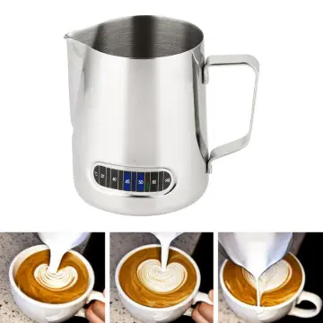 Stainless Steel Milk Frothing Jug Silver Frother Coffee Latte Container Metal  Pitcher Barista Cup