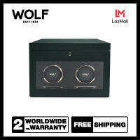 กล่องหมุน กล่องนาฬิกา WOLF1834 รุ่น BRITISH RACING GREEN DOUBLE WATCH WINDER (GREEN)