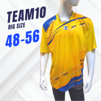 เสื้อกีฬาแขนสั้น รุ่นTeam10 ผ้าไมโคร พิมพ์ลาย ไซส์ใหญ่ รอบอก 48นิ้ว-56นิ้ว