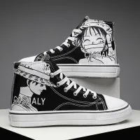 High-Top รองเท้าผ้าใบผู้ชายเดินรองเท้าผ้าใบชายหนุ่ม One Piece Cool รองเท้าผ้าใบลำลองผู้ชาย Vulcanized รองเท้าคู่ Shoes