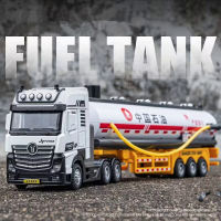 150 Alloy Oil Tank Truck Model Diecast Simulation Metal Gasoline roleum Transport Vehicle Car Model Sound And Light Kids Toy