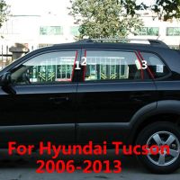 สติกเกอร์ตกแต่งหน้าต่างพีซีคอลัมน์กลางรถยนต์สำหรับ Hyundai Tuscon 2013 2012 2011สติกเกอร์ตกแต่งเสา B C 2010 2009 2008 2007 2006