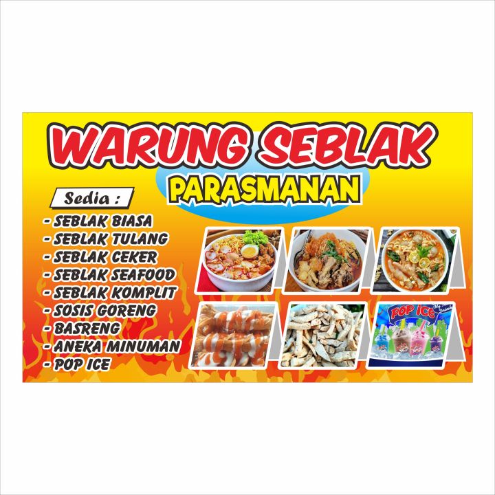 Jual Spanduk Banner Backdrop Kedai Seblak Spanduk War