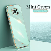 สำหรับ Xiaomi POCO X3 NFC เคสกล่องโลหะชุบหรูหรา POCOX3NFC Xiaomi TPU นิ่ม6D ฝาครอบหลังกันกระแทก