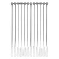 12Pcs Swizzle Sticks, Premium Stainless Steel Cocktail Beverage Drink Stirrer Stick, Reusable Stir Sticks for Bar