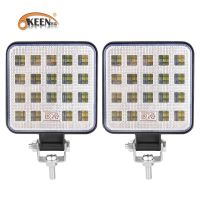 Okeen บาร์19led Led สำหรับรถออฟโรด,2ชิ้น57W บาร์สปอตไลท์ทรงสี่เหลี่ยม Led ออฟโรด12V 24V สำหรับรถบรรทุกออฟโรด4X4 4wd รถ Suv Atv