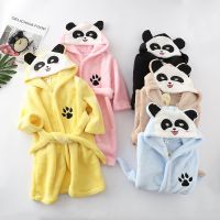 [Xiaoli clothing] เด็ก Colar Fleece Panda Hooded เสื้อคลุมอาบน้ำเด็ก39; S Dressing Gown Bath Robe การ์ตูนสัตว์ชุดนอนสำหรับหญิงชุดนอน