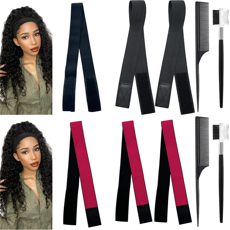 Wig Bands For Keeping Wigs In Place Elastic Bands For Wig Band For Edges 2  Pcs Lace Melting Band For Wigs Lace Frontal Melt Adjustable Wrap To Lay  Edge Wig Grip No