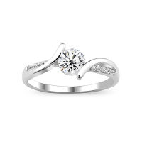 silverthai jewelry แหวนเงินแแท้ 92.5% จับเพชร 6mm CZ  แฟชั่น สไตล์อินเทรนด์, 925 sterling silver single stone ring for women, Silver Ring , CZ Rings,