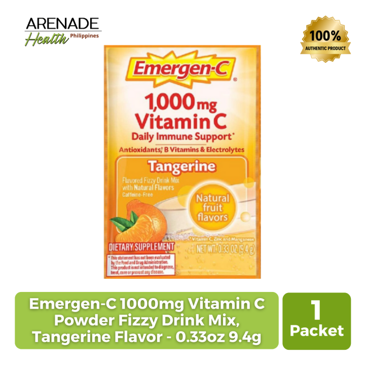 EmergenC 1000mg Vitamin C Powder Fizzy Drink Mix, Tangerine Flavor, 0