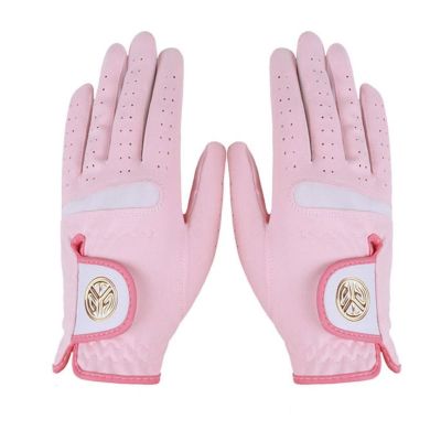✿℡ 1 Pair Women 39;s Golf Gloves Left Hand amp; Right Hand Sport High Quality Nanometer Cloth Golf Gloves Breathable Palm Protection New