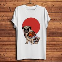 Yakuza Tattoo Pug Anatomy Funny Anime T Shirt Men White Tshirt Homme Japan Manga Tshirt