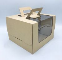 Treeboxpackage กล่องเค้ก 1 ปอนด์ แบบมีหูหิ้ว กระดาษลูกฟูก ขนาด 21x21x15 ซม.(แพค 10 ใบ) 2068