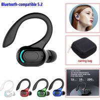 ZZOOI Wireless Business Headphones Noise Cancelling Sports Headset Waterproof Hanging Single Ear Earbuds Bluetooth-compatible 5.2