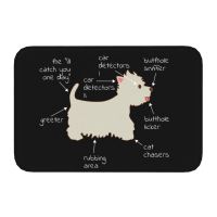 ✘✸ Westie Dog Anatomy Front Door Floor Entrance Mat Outdoor West Highland White Terrier Bath Kitchen Doormat Garden Carpet Rug