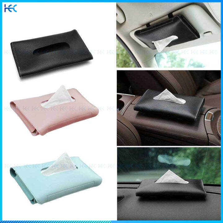 1 Pcs Car Tissue Box Towel Sets Car Sun Visor PU Leather Tissue Box Holder Lazada PH