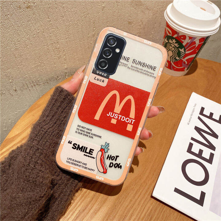 ใหม่เคสโทรศัพท์สำหรับ-samsung-galaxy-m14ฝาหลังลายการ์ตูนรูปแฮมเบอร์เกอร์กาแฟนิ่ม-tpu-แฟชั่นกันกระแทกฝาครอบโทรศัพท์-samsung-m14