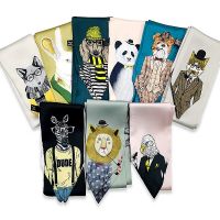 2021 New Fahion Animal Small Skinny Silk Scarf For Women Handle Bag Ribbons Brand Fashion Head Scarf Small Long Skinny Scarves