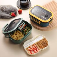 Single Double-layer Lunch Box Portable Compartment Fruit Food Box Microwave Lunch Box With Fork And Spoon Picnic Fresh Box