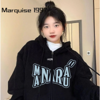 Marquise1997 เสื้อฮู้ด เสื้อแขนยาวอบอุ่น หลวมและสบาย วินเทจ ล้ำสมัย สไตล์ นุ่มนวล A28J123 42Z231020