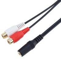 3.5mm Stereo Audio Female Jack to 2 RCA Female Socket Adapter Cable Conversion Line For Headphone DVD CD TV VCR 500pcs Headphones Accessories