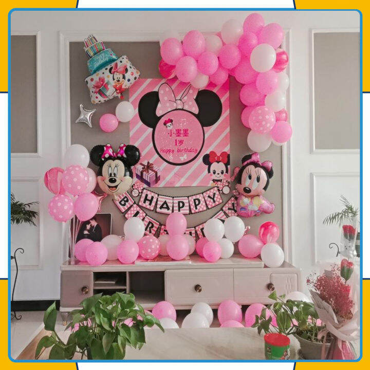 Pink Minnie Mouse Balloon Set Theme Party Decoration | Lazada PH