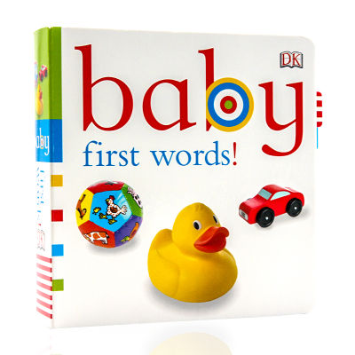 Baby first words from DK! Childrens English Enlightenment picture book English original book learning words with flipping cardboard book cant tear it apart. Early education for children aged 0-3 years old, educational and parent-child reading
