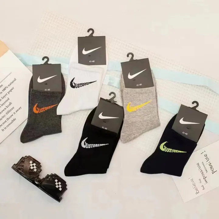 Nike socks pure cotton deodorant men's and women's socks sports mid