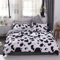 ☫✥ Comfort Bedding Set White Green Double Bed Linens Nordic Duvet Cover Pillowcase Queen Size Flat Sheet Classic Grid Kids Winter