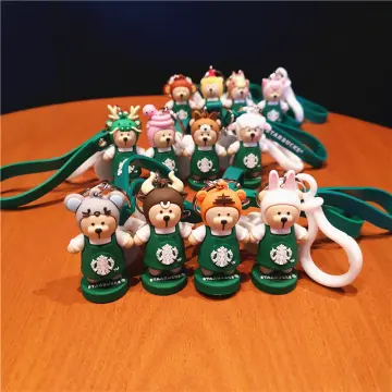 Starbucks Cute Bear Cup Keychain Backpack Pendant Creative Trend Pendant  Gift