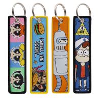 Cartoon Embroidery Cute Keychain for Car Keys Keys Holder For Motorcycles Backpack Chaveiro Key Ring Accessories Gifts Original