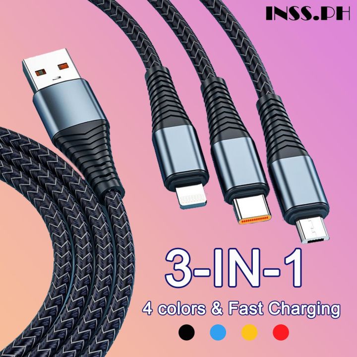 3 In 1 Fast Charging Cable Micro Usb Type C Cable Multi Charging Cable Lazada Ph 