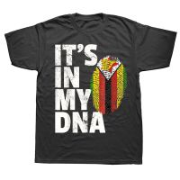 ITS IN MY DNA Zimbabwe Flag Official Pride Country T Shirts Graphic Cotton Streetwear Short Sleeve Birthday Gifts T-shirt Men