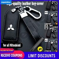 【 Xps】 Cod หนังคุณภาพสูงสำหรับ Mitsubishi Key Cover Remote Key Case พร้อม Key Holder Fod รถโลโก้พวงกุญแจ Creative Alloy โลหะ Montero Sport Mirage Adventure Pajero Lancer Strada L300 Montero Galant Canter ASX Fuzion Eclipse L200 Grandis SpaceGearOutl