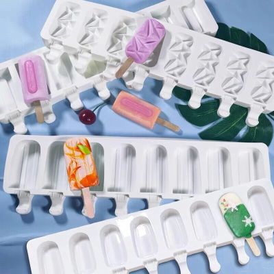 3/4 Cell Silicone Popsicle Mold Magnum Ice Pop Maker Ice Cream Mold Ice Tray Mold Fruit Juice Freezer Ice Lolly Cake Baking Tool Ice Maker Ice Cream M