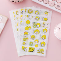 สติ๊กเกอร์ตัวการ์ตูนหัวมะนาว Sticker PVC สติ๊กเกอร์ไดคัท เซ็ท6แผ่น สติ๊กเกอร์ใส