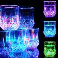 Water Induction Colorful Flashing Light Luminous Cup for Party Decorative / Bar / Kitchen(Transparent)