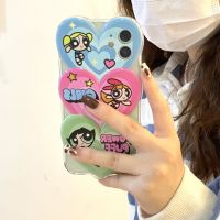 【Sell Well】FDD Powerpuff Girls Overlay Love เคสโทรศัพท์สำหรับ iPhone 14 13 12 Mini 11 Pro X XR XS MAX 7 8 6 Plus ฝาหลัง