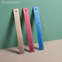 ▥♙ 20CM Aluminium Straight Ruler School Kids Gift Set Measure Tools Metal Ruler Kawaii Stationery Accessories