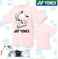 YONEX เสื้อยืดเสื้อแบดมินตันแขนสั้นสำหรับทั้งหญิงและชายเกาหลี,เสื้อยืดกีฬาเสื้อยืดลายอักษรจีนแห้งเร็วเสื้อยืด Tournmanet สำหรับเด็กเทรนด์ฤดูร้อน