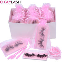 OKAYLASH 10050pairs Wholesale 25mm Vegan Faux Mink Eyelashes Fluffy Soft High Volume Big Eye Lashes vendors in Bulk