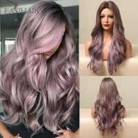 【CW】 Wavy Ombre Synthetic Wigs for Resistant Middle Part Hair