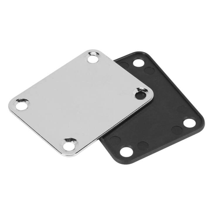 2-pcs-guitar-metal-neck-plates-with-plastic-mat-for-strat-tele-style-electric-guitar-replacement-chrome